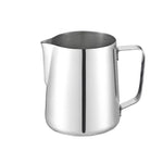 Elegant stainless steel coffee cup with milk froth design
