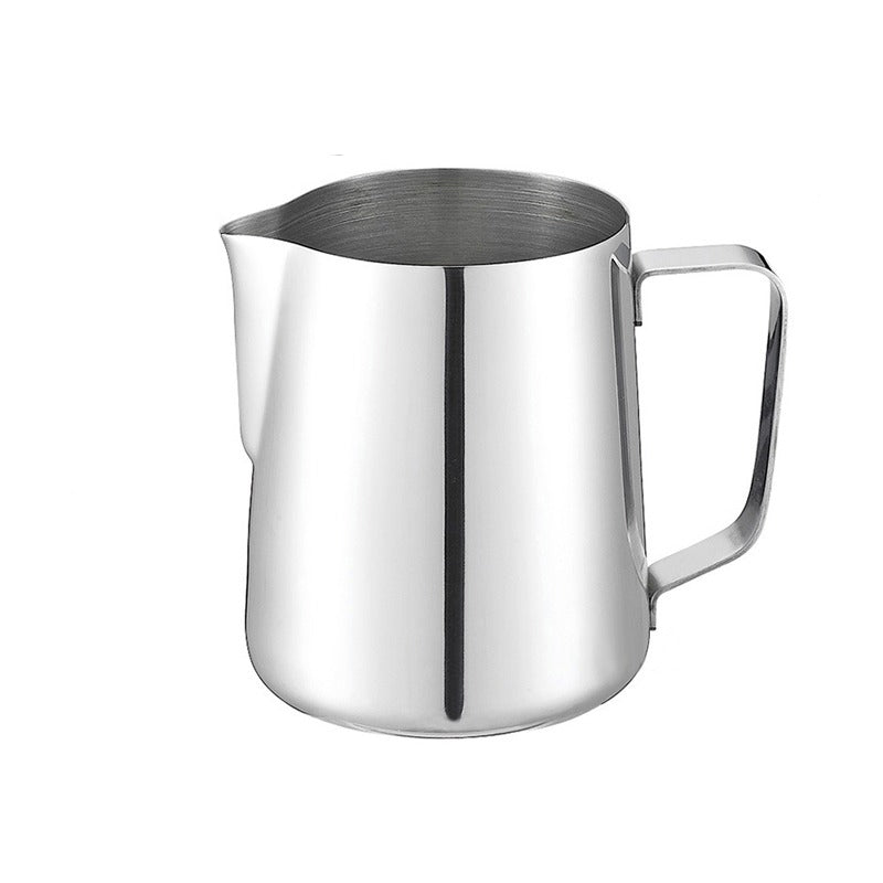 Elegant stainless steel coffee cup with milk froth design