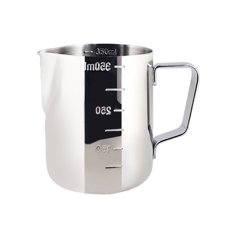 Elegant stainless steel coffee cup with milk froth design