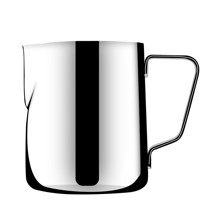 Elegant stainless steel coffee cup with milk froth design
