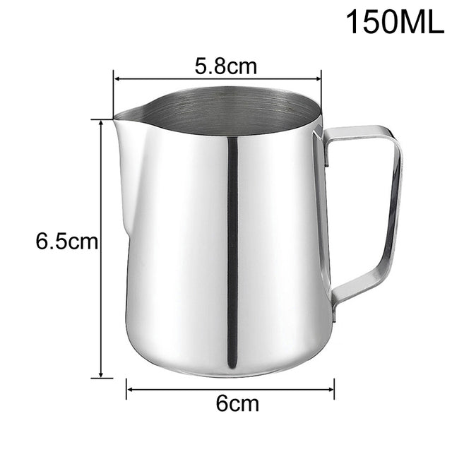 Elegant stainless steel coffee cup with milk froth design