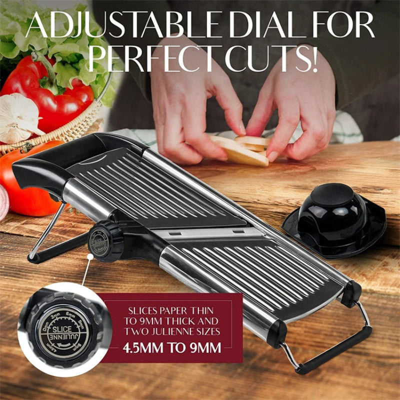 Practical stainless steel vegetable slicer with adjustable cut