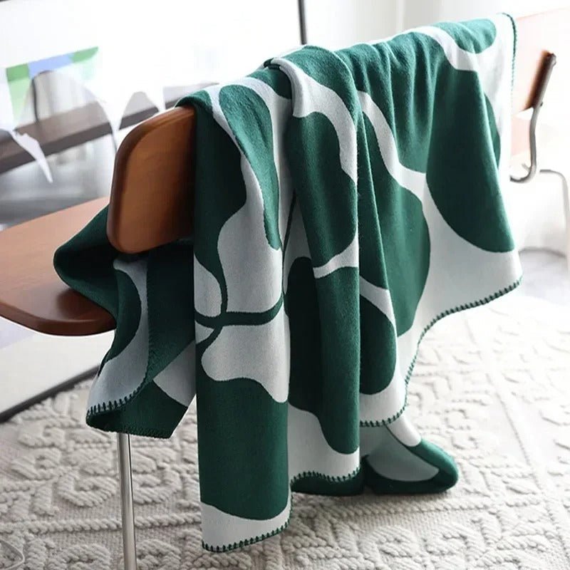 Colorful throw blanket in a modern block design
