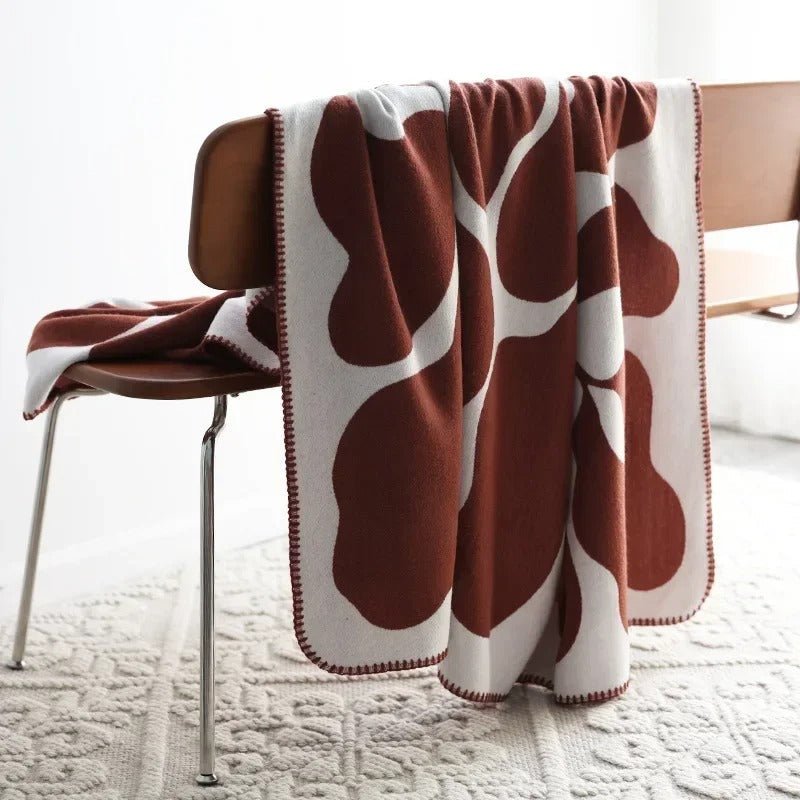 Colorful throw blanket in a modern block design