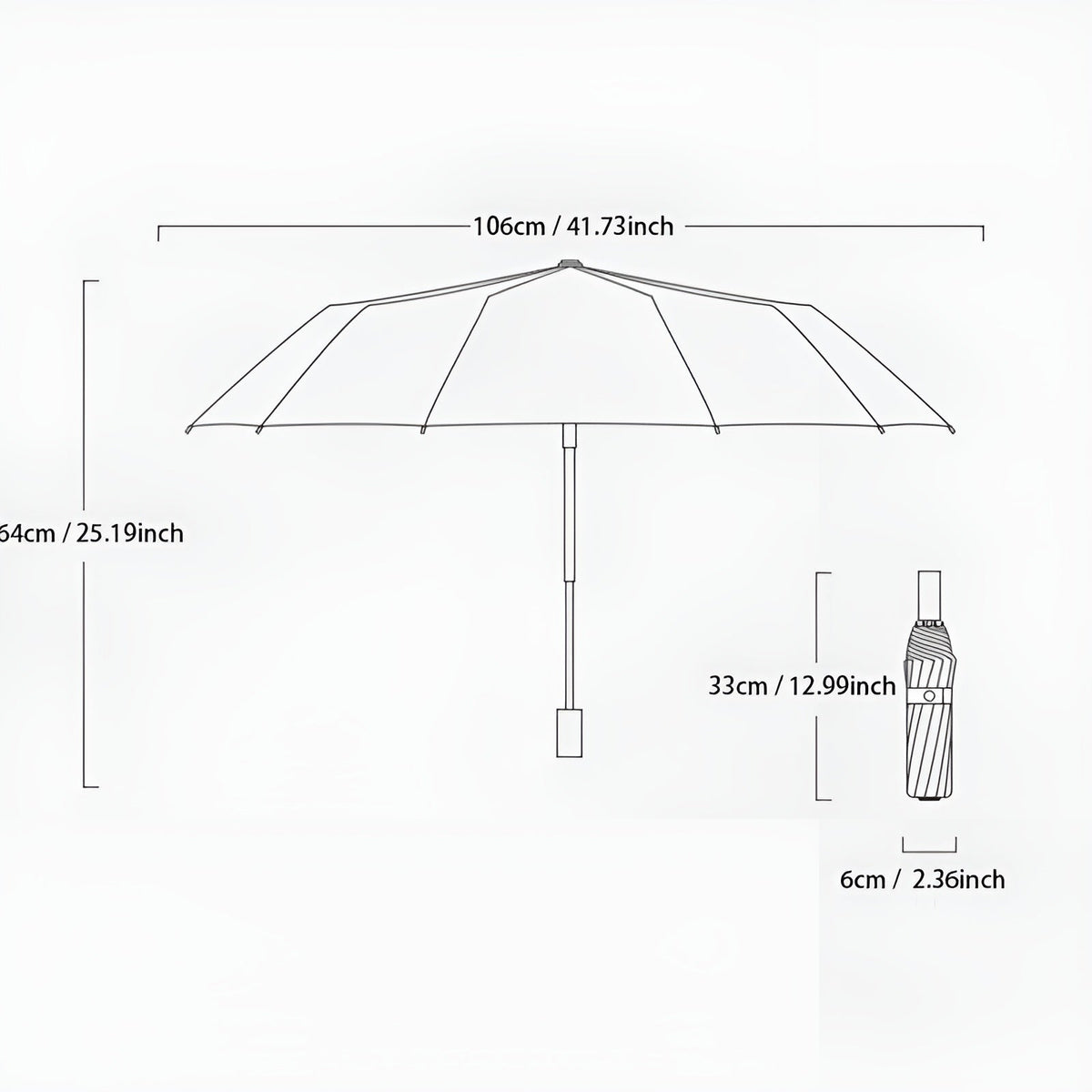 Travel Umbrella with UV Protection - Compact Design