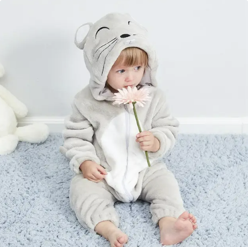 Fluffy Animal Romper for Babies | Wolklin Overall