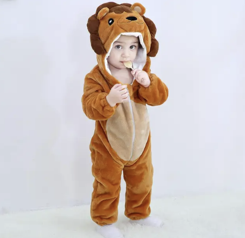 Fluffy Animal Romper for Babies | Wolklin Overall