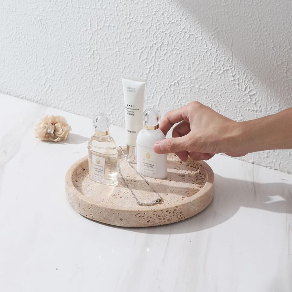 Elegant Natural Stone Tray | Round & Versatile | Naturiq