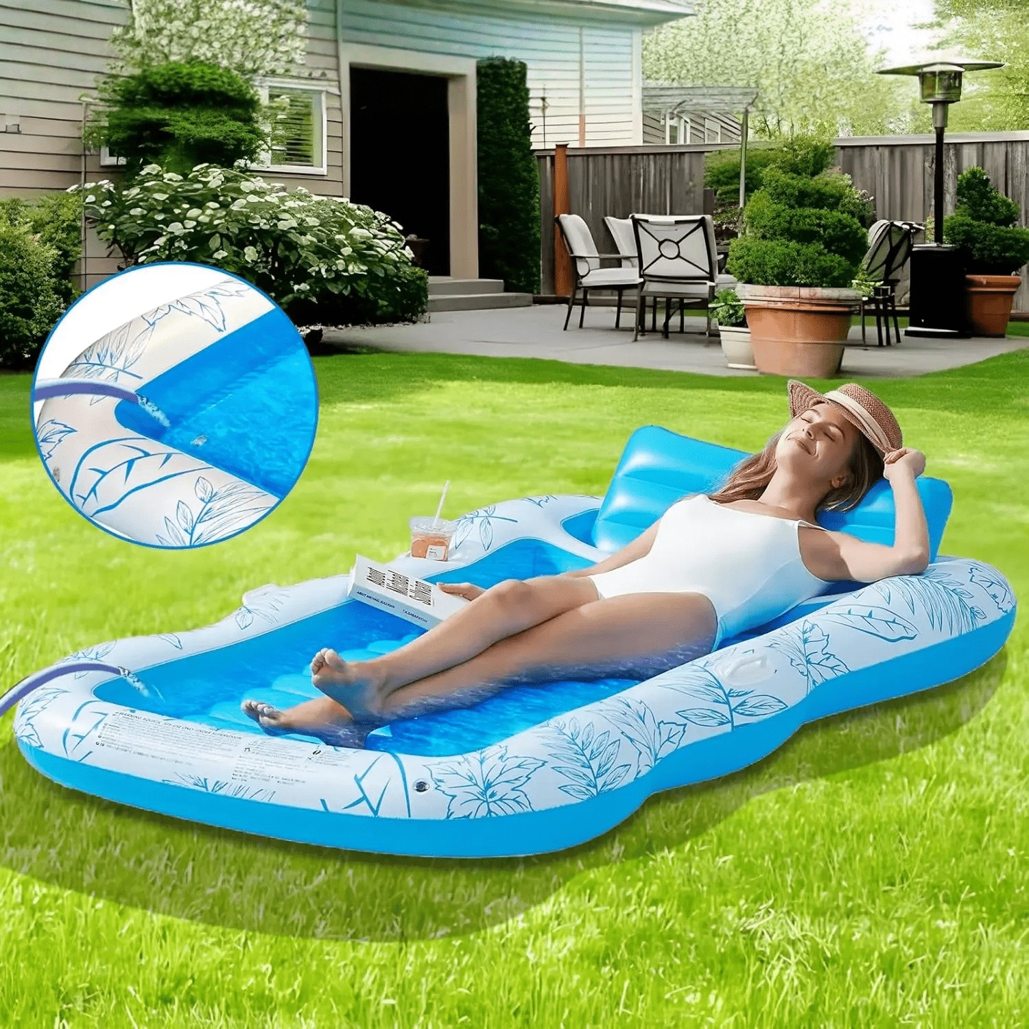 Sonnentraum - Aufblasbarer Lounger mit Getränkefach