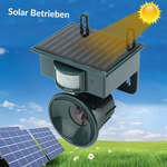 Solar-powered, weather-resistant bird repellent system with PIR sensor