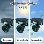 Solar-powered, weather-resistant bird repellent system with PIR sensor