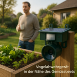 Solar-powered, weather-resistant bird repellent system with PIR sensor