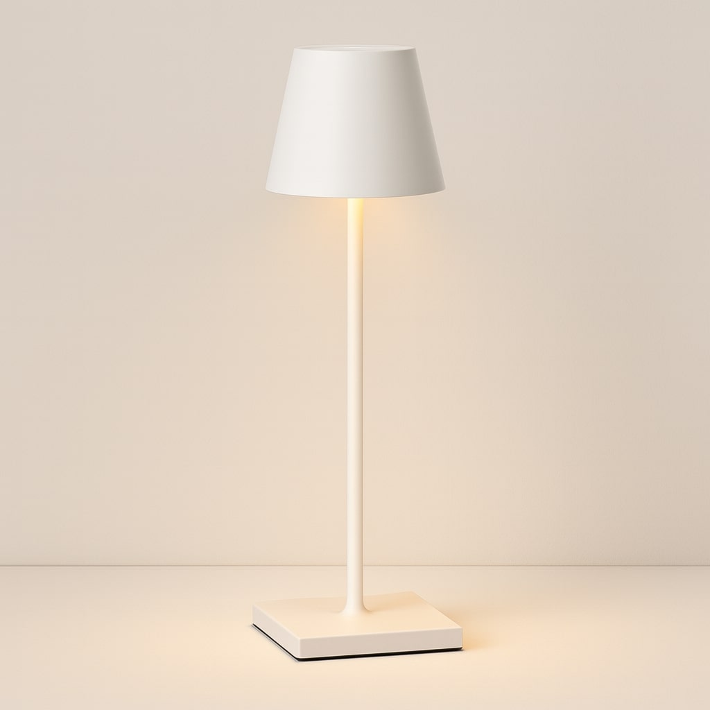 Modern cordless table lamp with touch dimmer and rechargeable battery