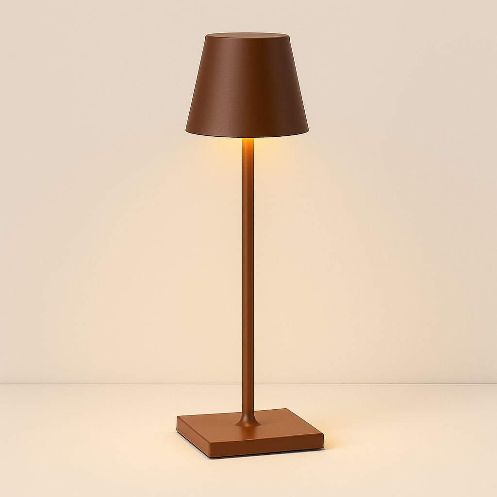 Modern cordless table lamp with touch dimmer and rechargeable battery