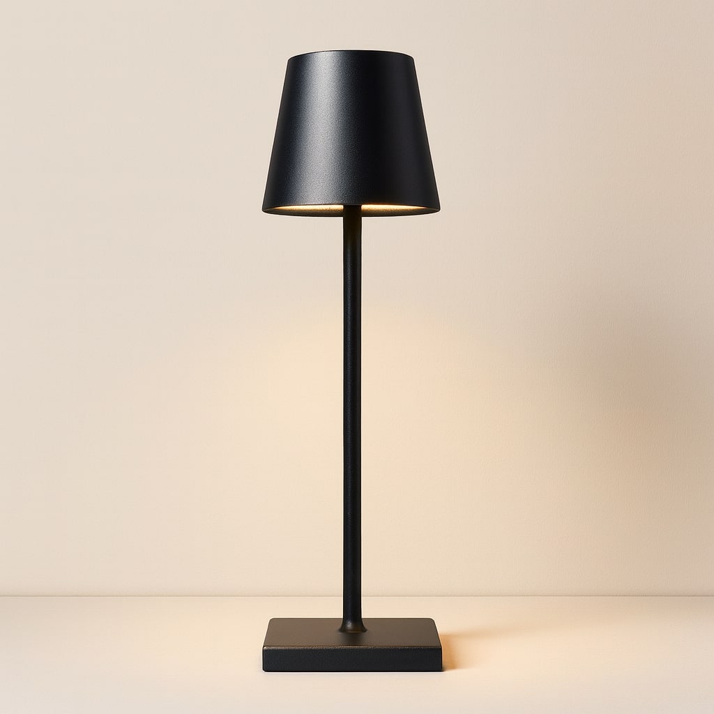 Modern cordless table lamp with touch dimmer and rechargeable battery