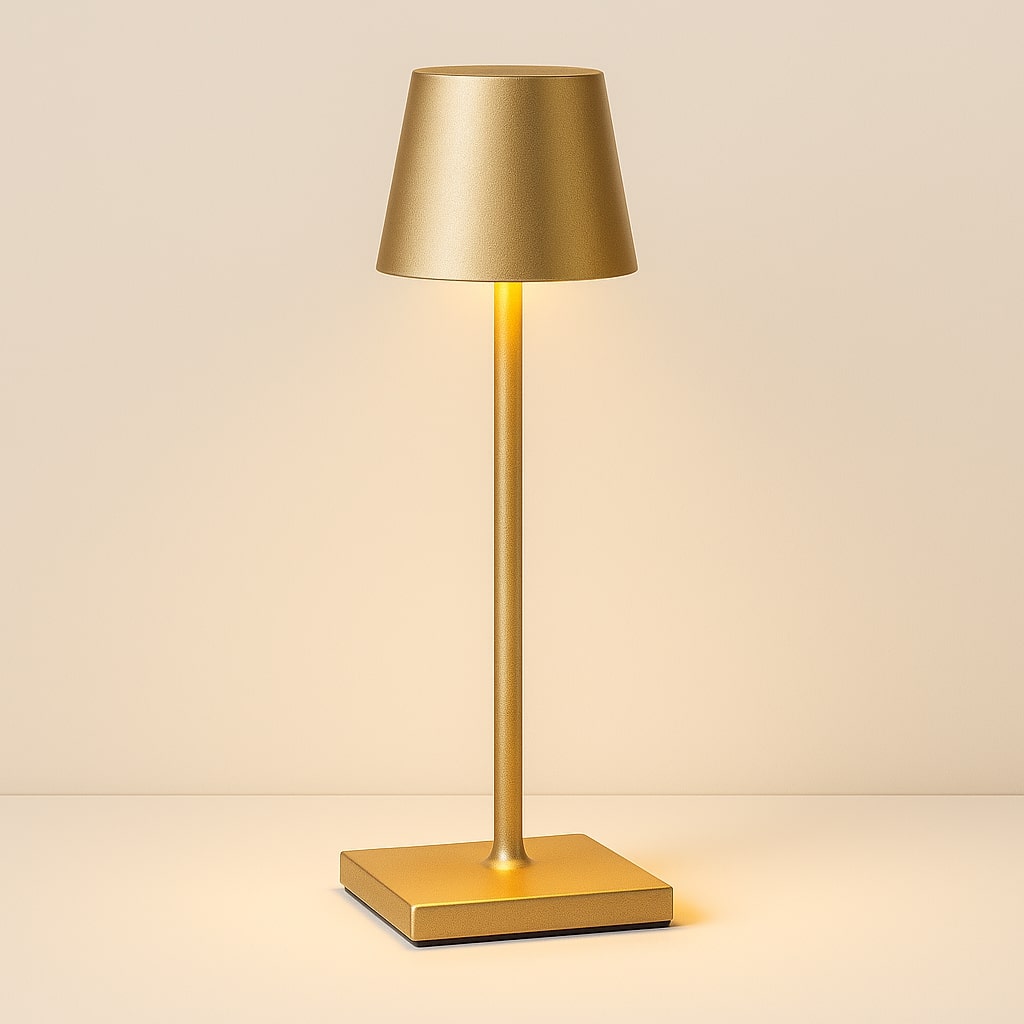 Modern cordless table lamp with touch dimmer and rechargeable battery