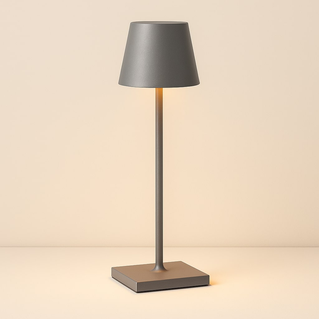 Modern cordless table lamp with touch dimmer and rechargeable battery