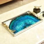 Eleganter Achatservierteller in Blau