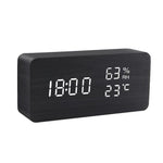 Eleganter LED-Wecker mit Alarm und Naturholzelementen