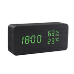 Eleganter LED-Wecker mit Alarm und Naturholzelementen