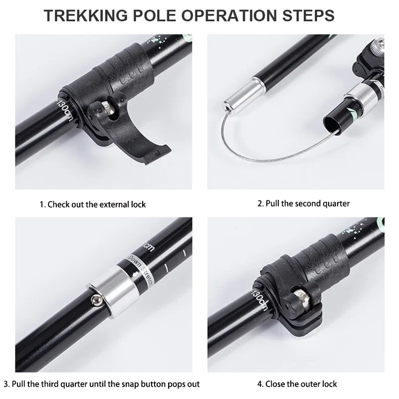 Lightweight foldable trekking poles – Ideal for hiking and camping