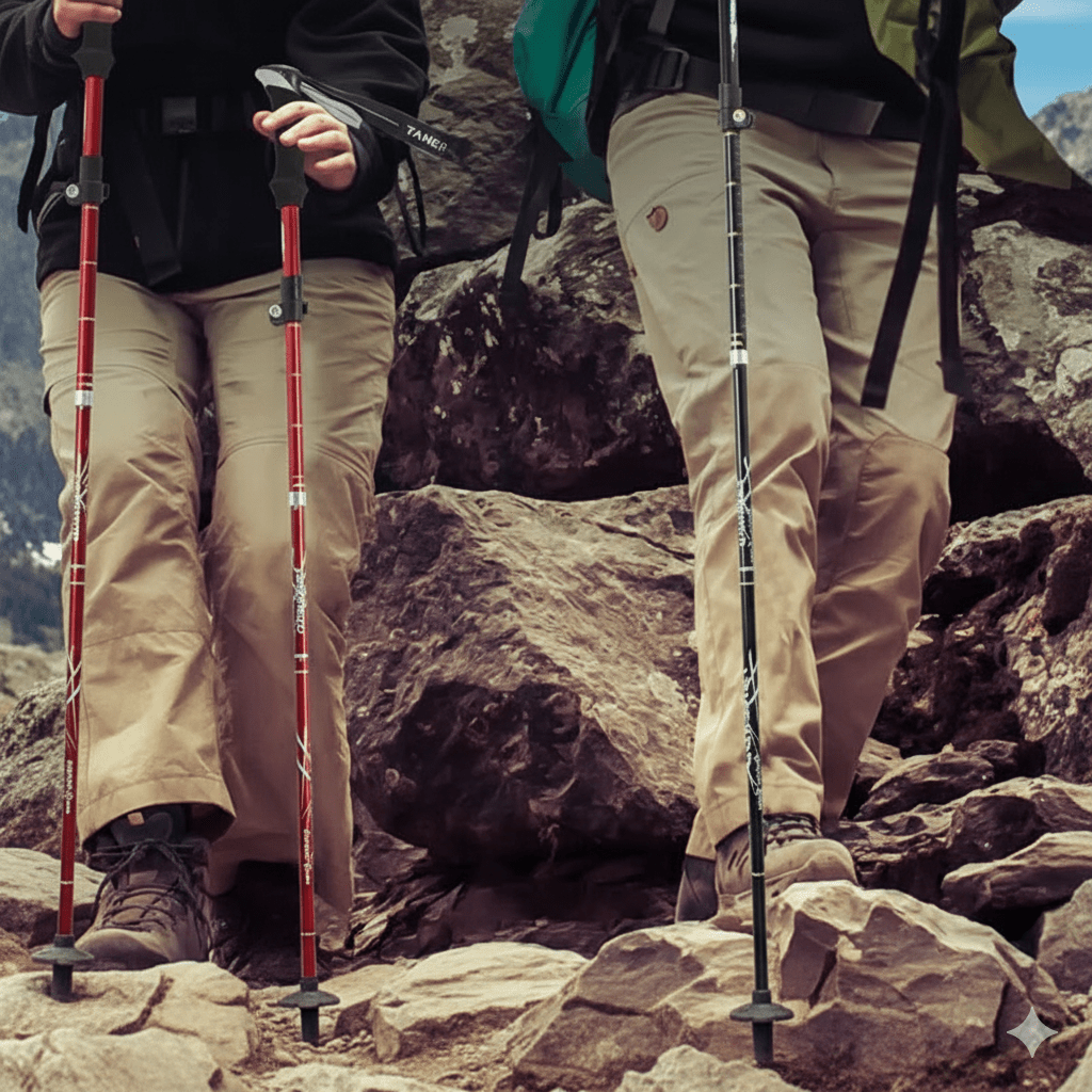 Lightweight foldable trekking poles – Ideal for hiking and camping