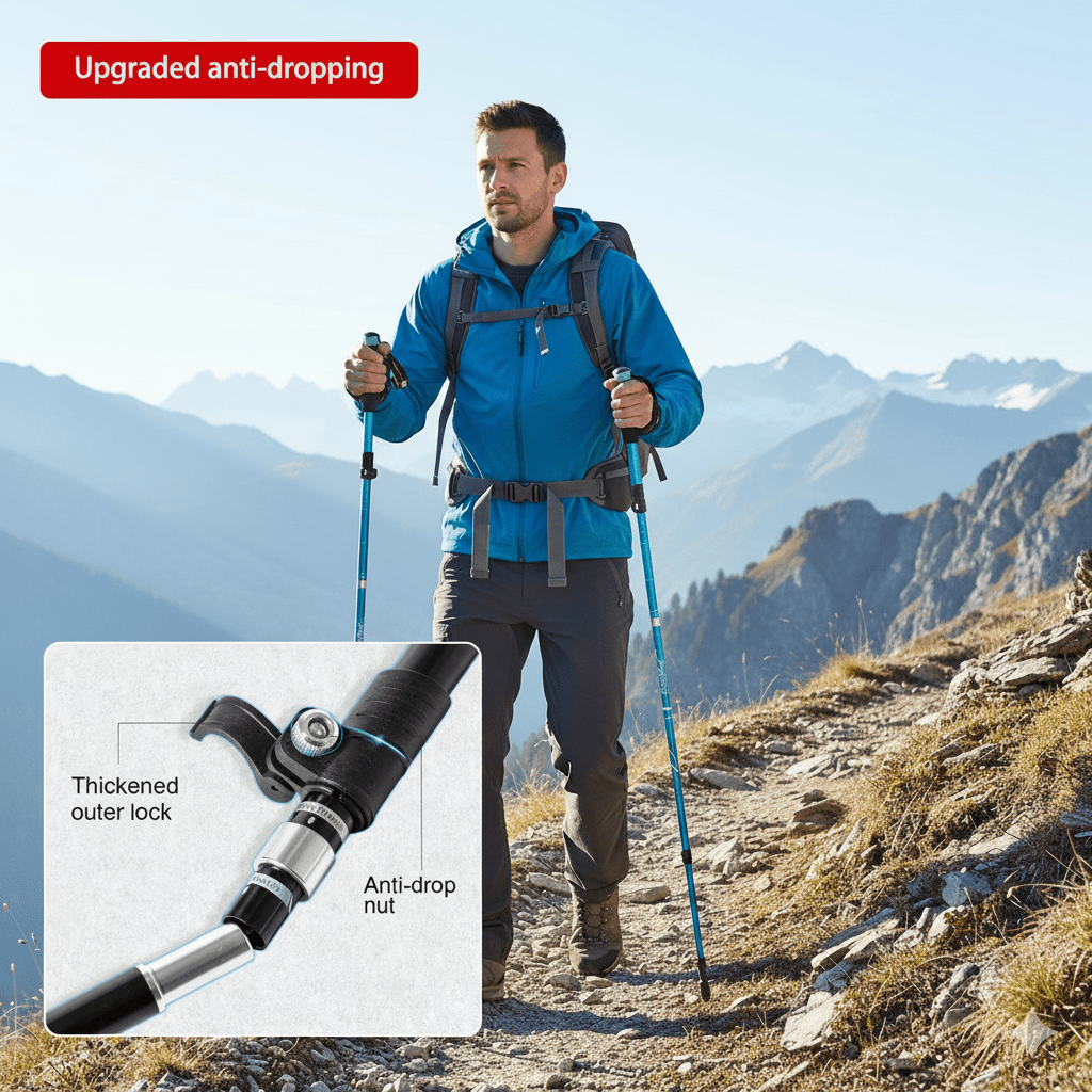 Lightweight foldable trekking poles – Ideal for hiking and camping