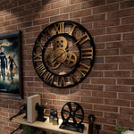 Vintage Wall Clock with Gears – Stylish Design for Your Home