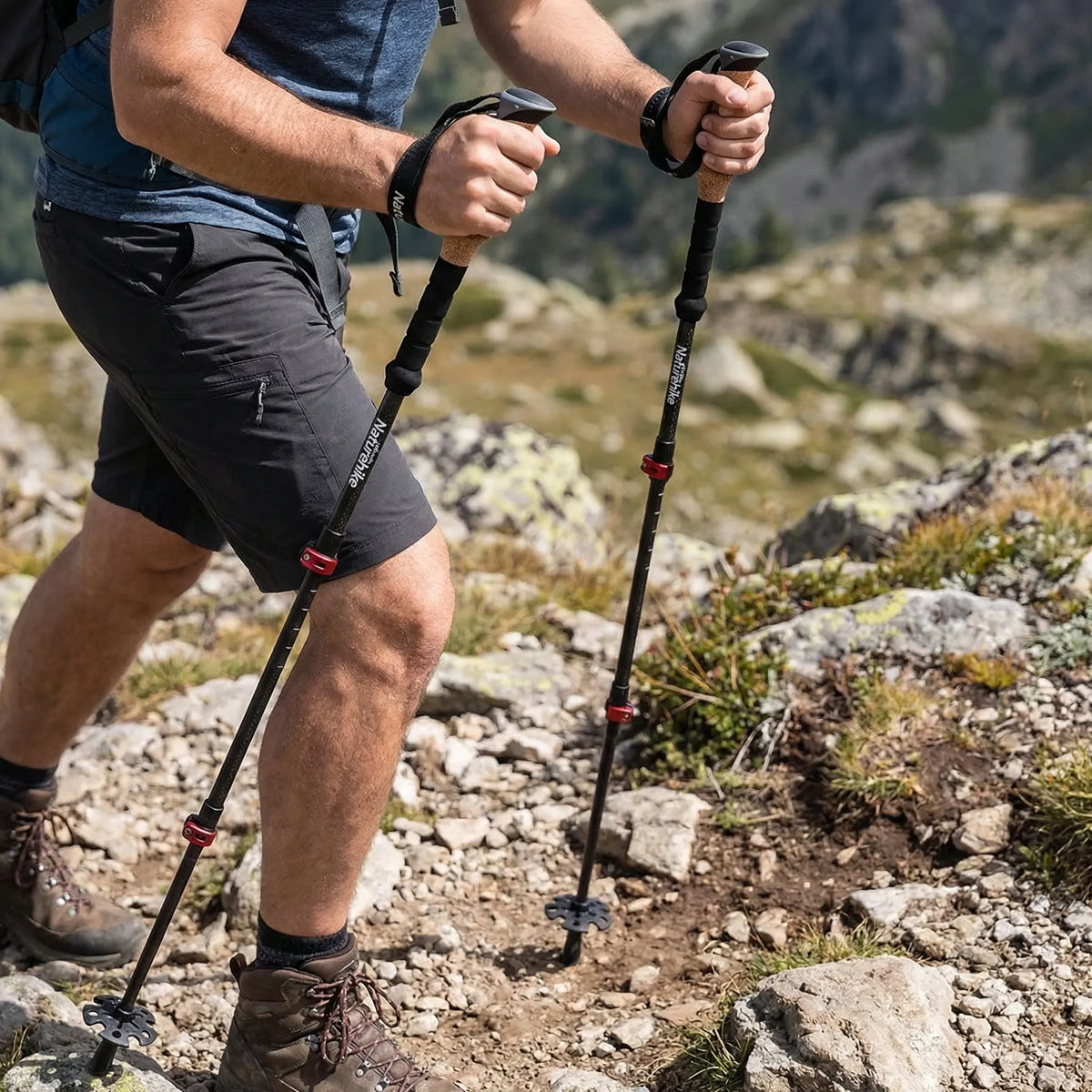 Collapsible Hiking Poles Set for Trails and Trekking - Unisex