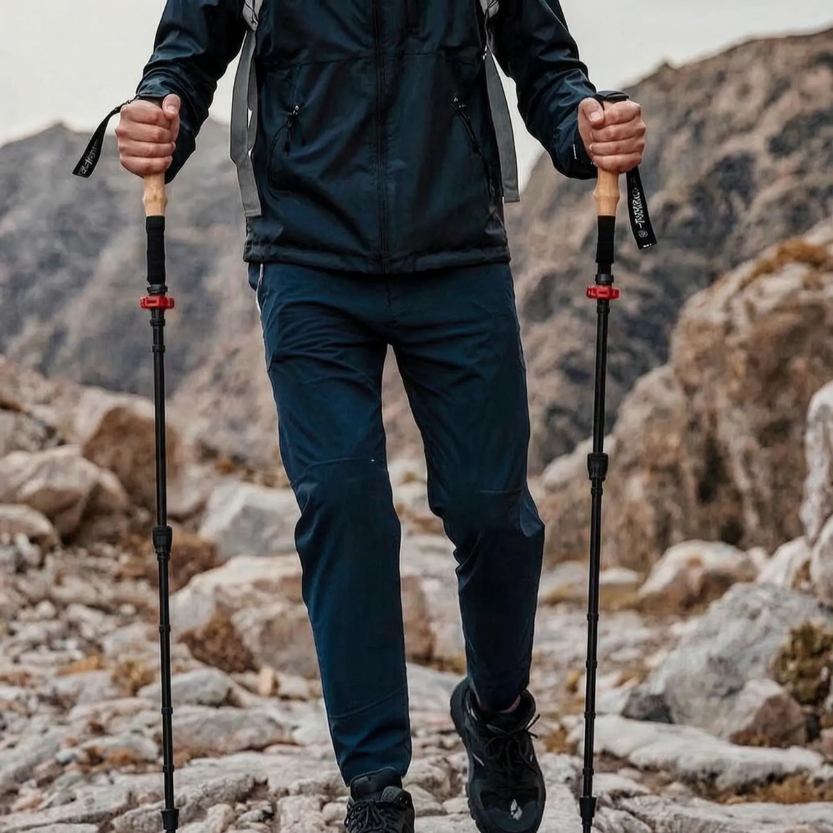 Collapsible Hiking Poles Set for Trails and Trekking - Unisex