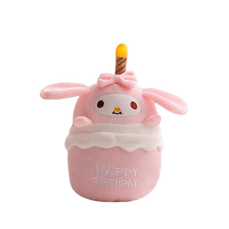 Plush Birthday Cake Toy with Lights and Sound for All Genders