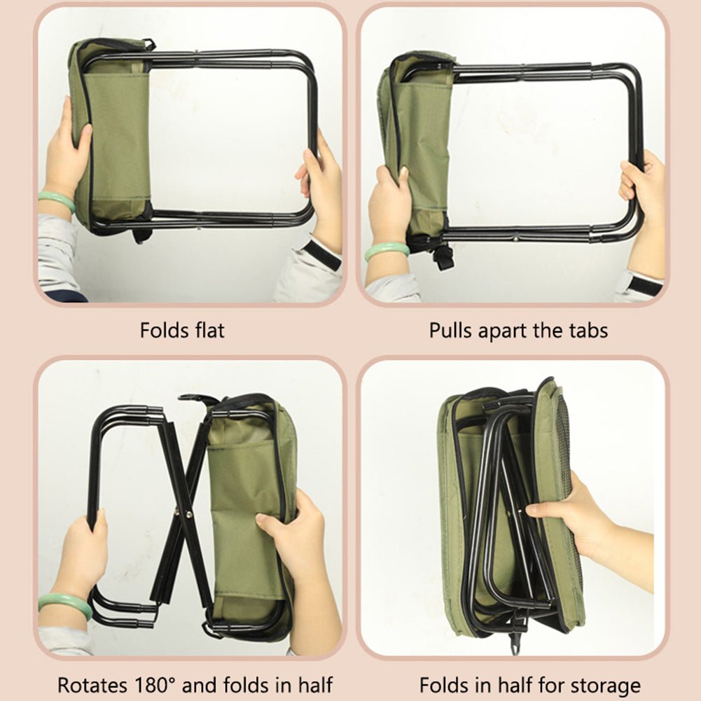 Folding Backpack Chair for Waterproof Outdoor Activities - Unisex