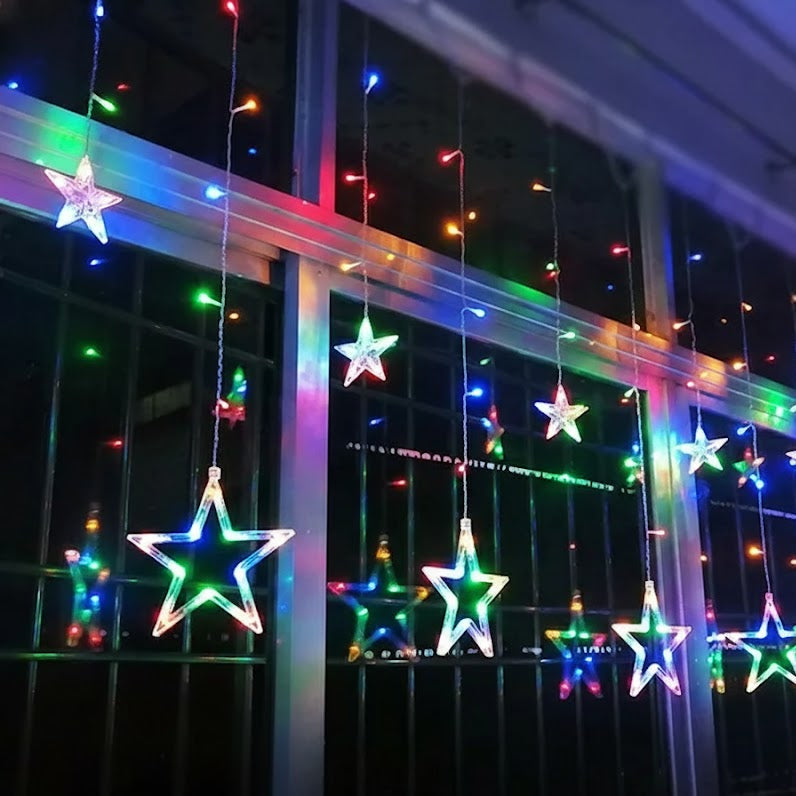Sparkling Star Curtain Lights for Indoor and Outdoor Use – Energy-Saving Decoration