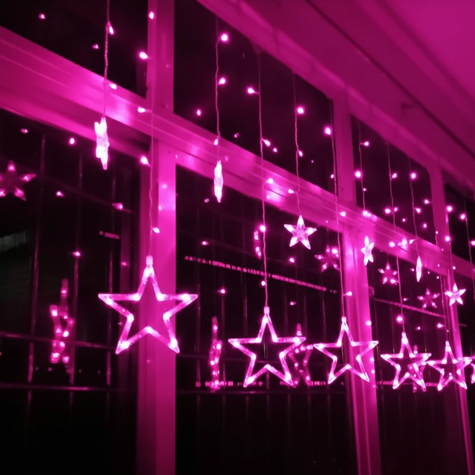 Sparkling Star Curtain Lights for Indoor and Outdoor Use – Energy-Saving Decoration