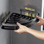 Aluminum Corner Shelf for Wall - Space-Saving Bathroom Organizer No Drilling