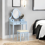 Vanity Table with Mirror and Padded Stool