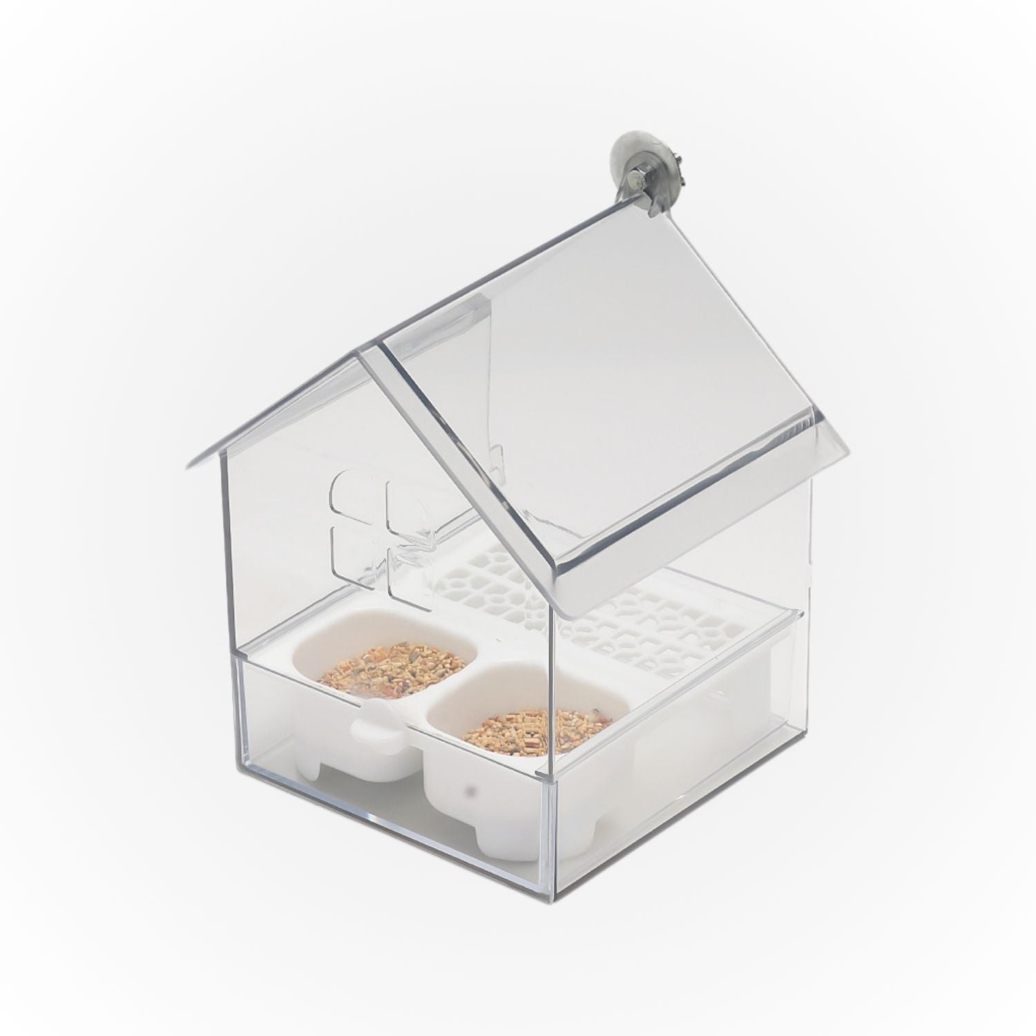 Bird Feeder and Bath – Space-Saving, Spill-Free Solution
