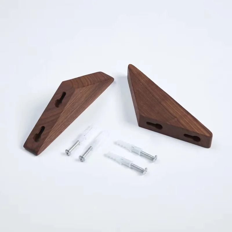 Nussbaum-Wandhaken Set für elegante Aufbewahrungslösungen