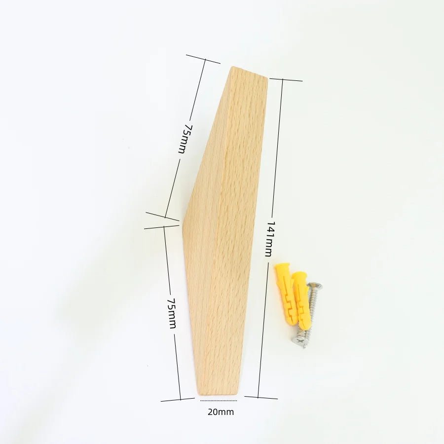 Nussbaum-Wandhaken Set für elegante Aufbewahrungslösungen
