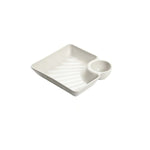 Practical serving platter with integrated dip section
