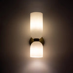 Moderne Glas-Wandleuchte mit Doppelkopf-LED
