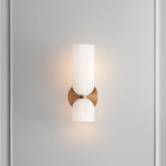 Moderne Glas-Wandleuchte mit Doppelkopf-LED