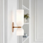 Moderne Glas-Wandleuchte mit Doppelkopf-LED