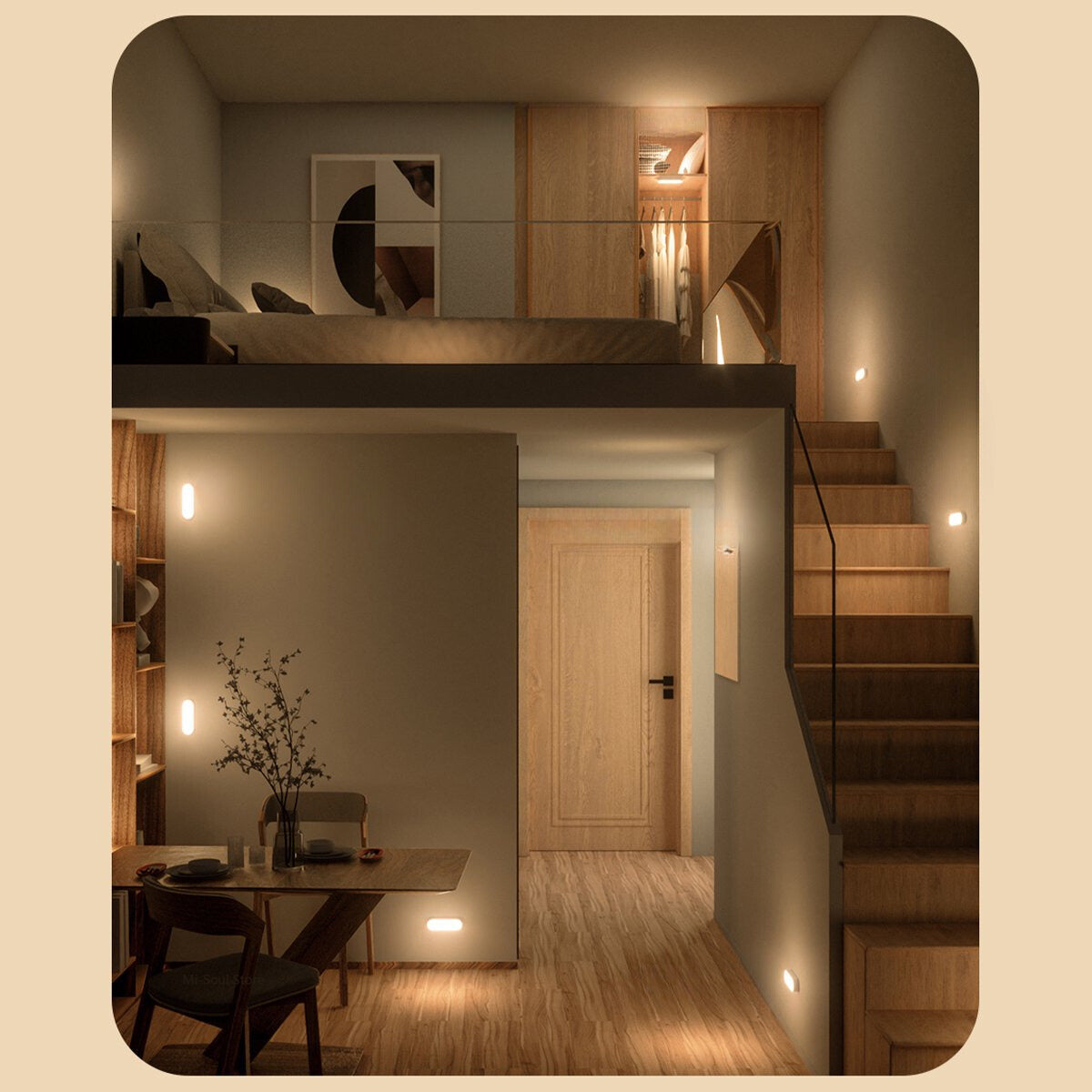 Smart wall light with motion sensor for safe lighting