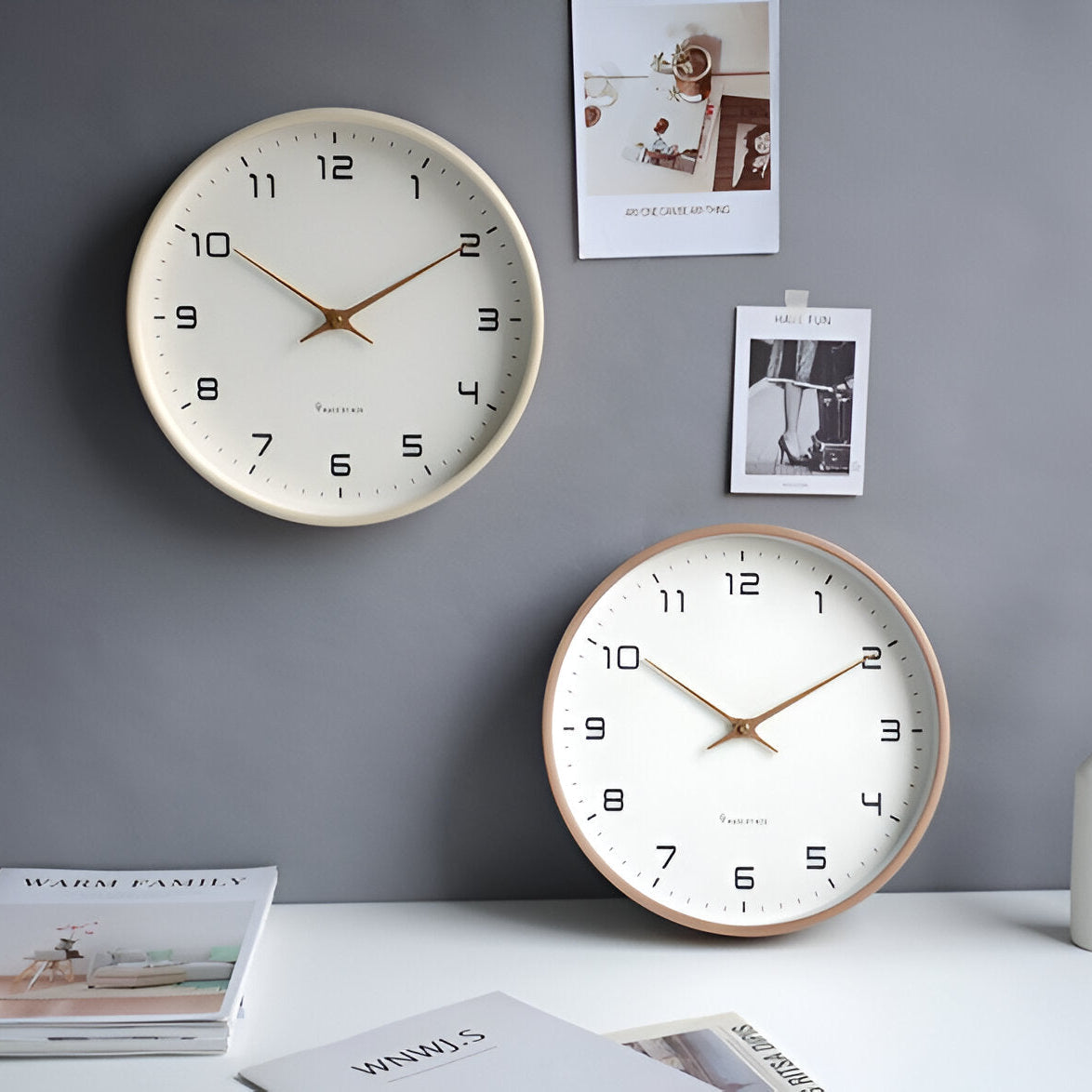 Stilvolle Wanduhr aus Holz im skandinavischen Design