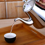 Elegant stainless steel kettle with integrated filter