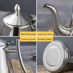 Elegant stainless steel kettle with integrated filter
