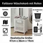 Kompakter Wäschewagen mit Rollen für müheloses Transportieren