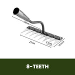 Carbon steel weeding rake with pointed tines