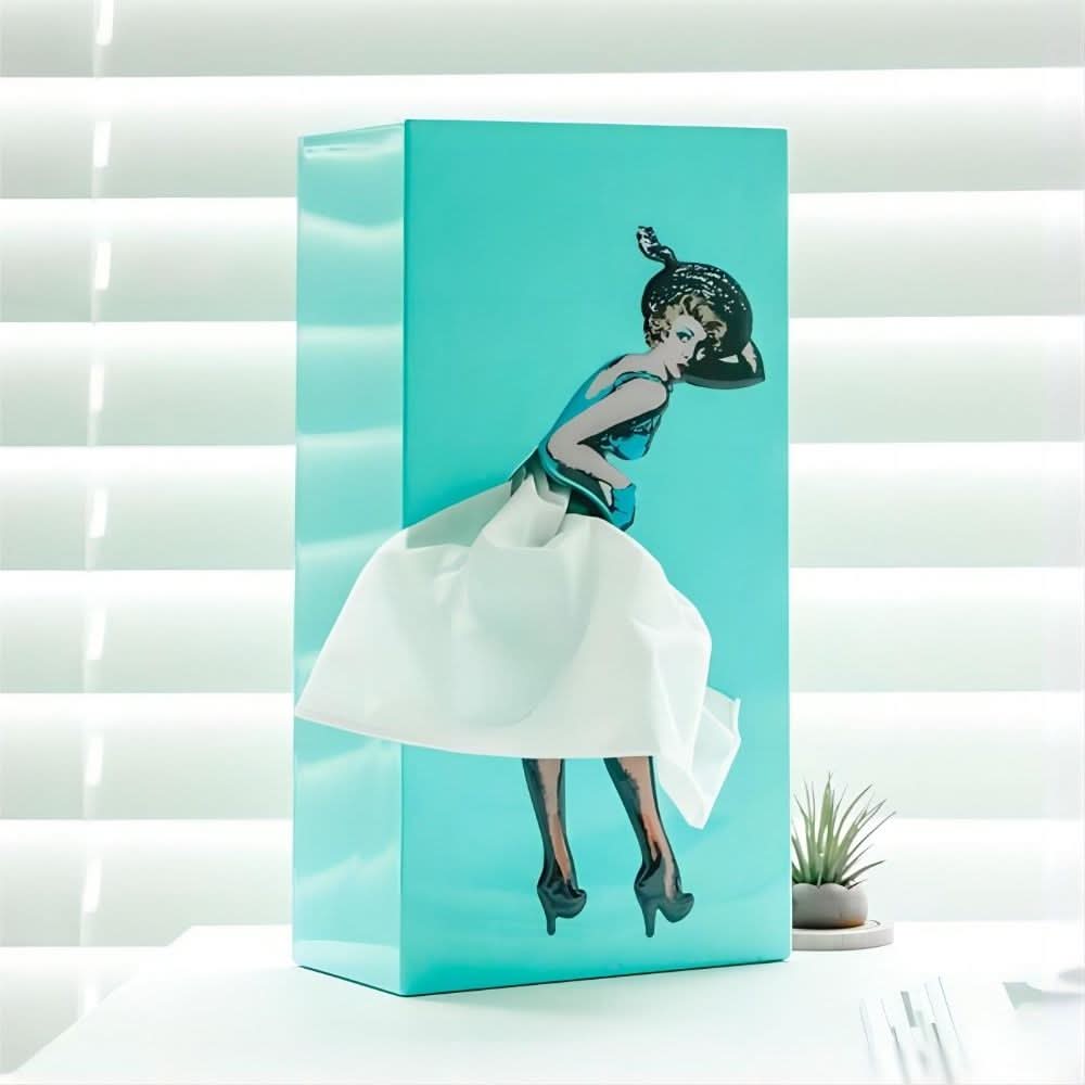 Tissue Box Cover with Whimsical Dancer Design for Home Decoration
